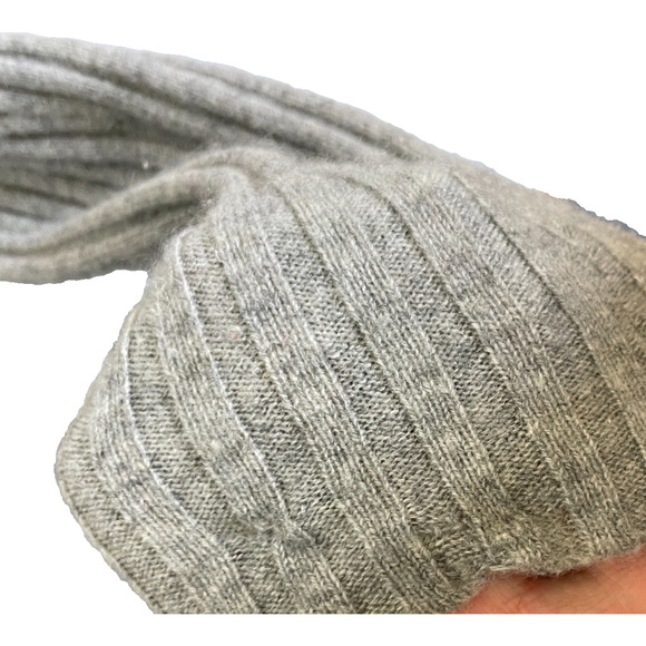 Women's Small Eileen Fisher 100% Cashmere Gray Ribbed Open Knit Cardigan - Picture 6 of 10